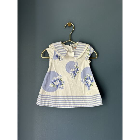 Mayoral Blue Floral Sailor Style Dress - Picture 1 of 4